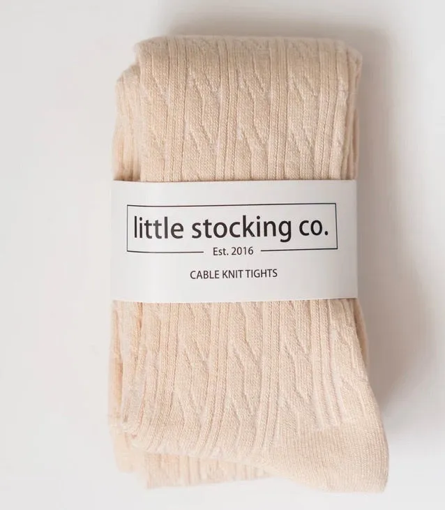 Vanilla Cable Knit Tights