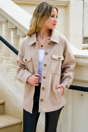 Warm & Cozy Oversized Shacket - Oatmeal