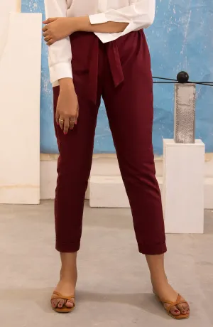 Western 1 Piece Plain Cotton Pants (NRW-016/S MAROON)