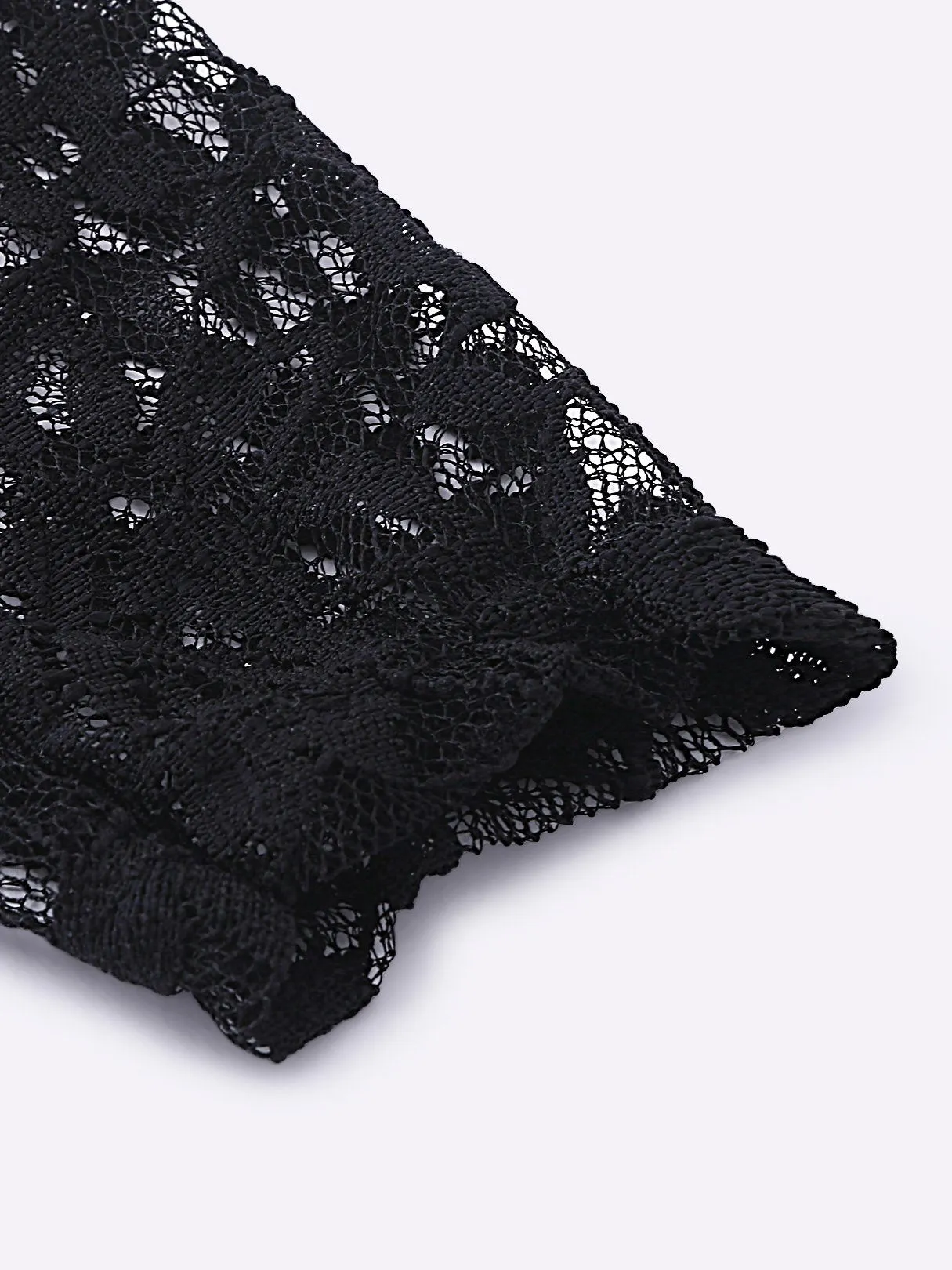 Wholesale Black Round Neck Long Sleeve Plain Lace Sexy Dress