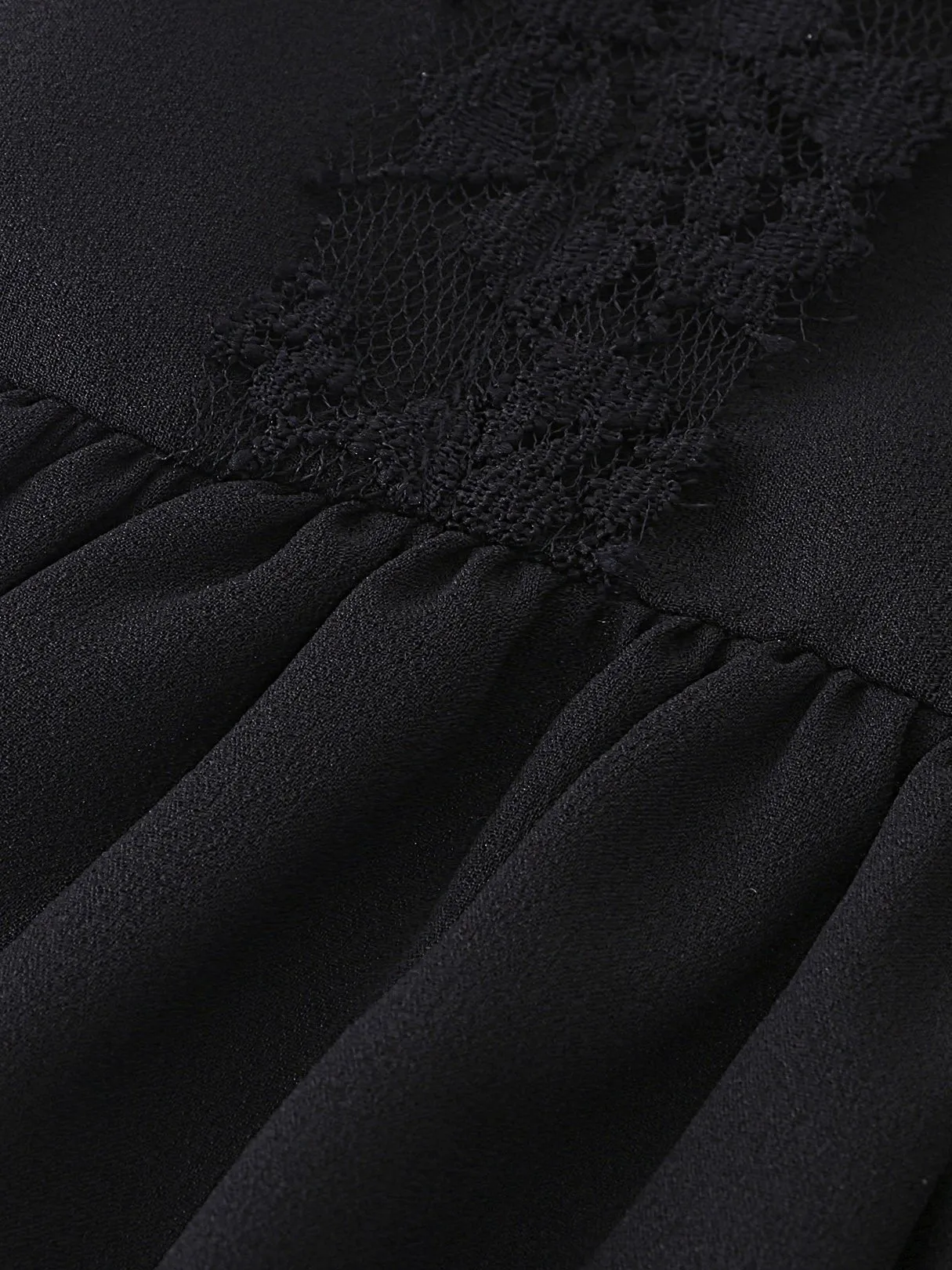 Wholesale Black Round Neck Long Sleeve Plain Lace Sexy Dress