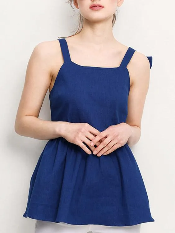 Wholesale Blue Bateau Sleeveless Plain Backless Sexy Dresses