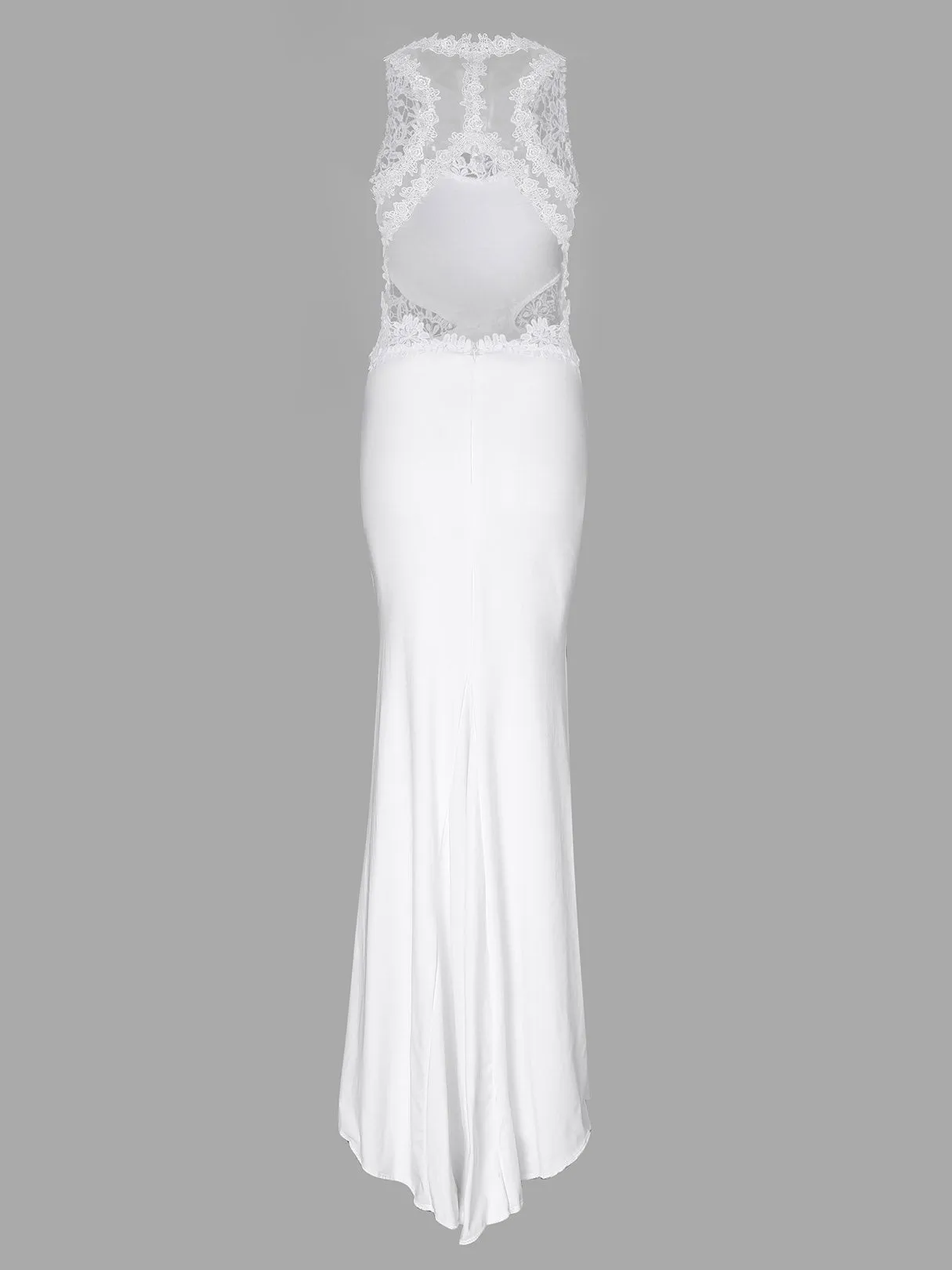 Wholesale Halter Sleeveless Plain Lace Zip Back Backless Hollow Sexy Dress