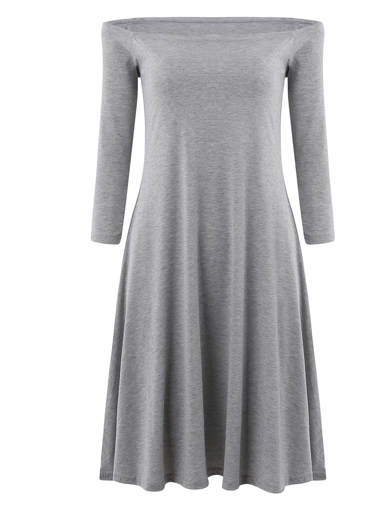 Wholesale Off The Shoulder Long Sleeve Grey Sexy Dresses