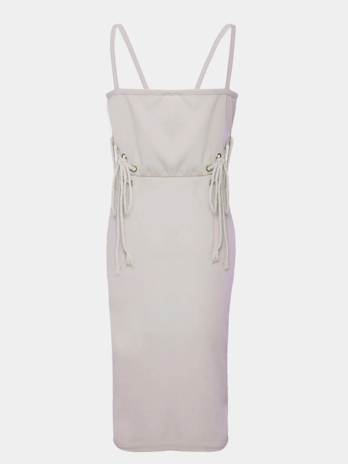 Wholesale Sleeveless Plain Backless Hollow Lace-Up Sexy Dress
