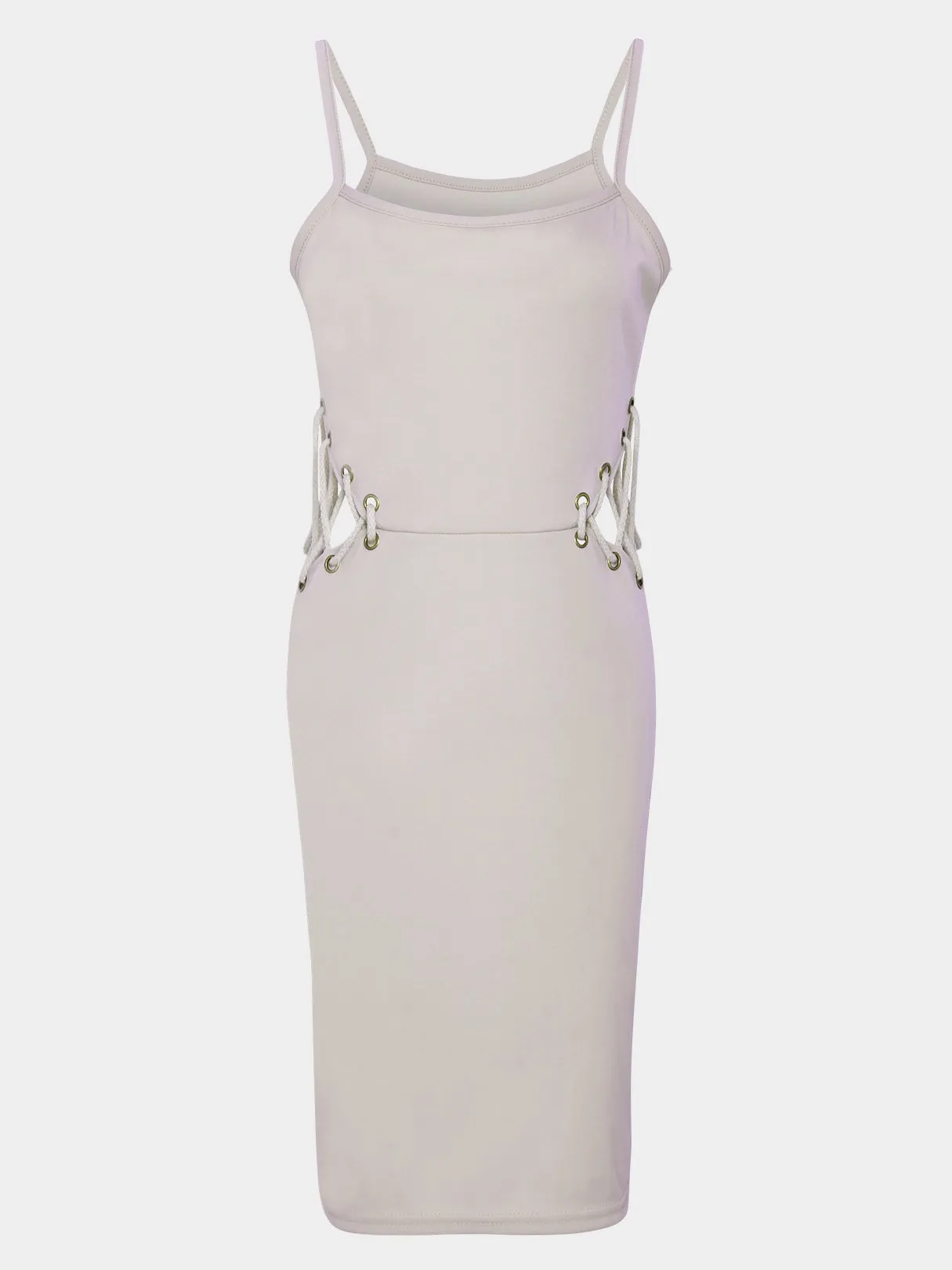 Wholesale Sleeveless Plain Backless Hollow Lace-Up Sexy Dress
