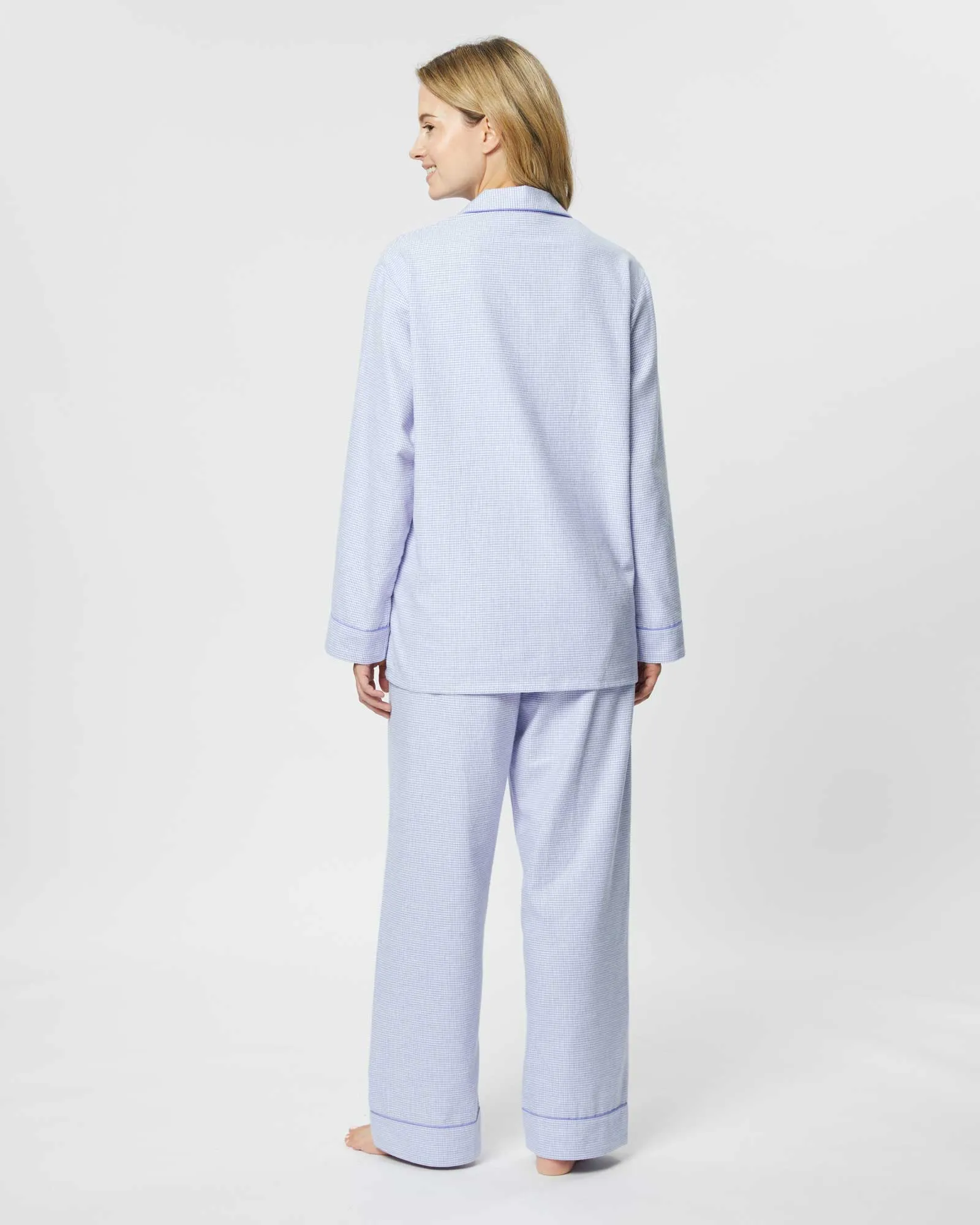 Women's Brushed Cotton Pajamas - Willet Blue