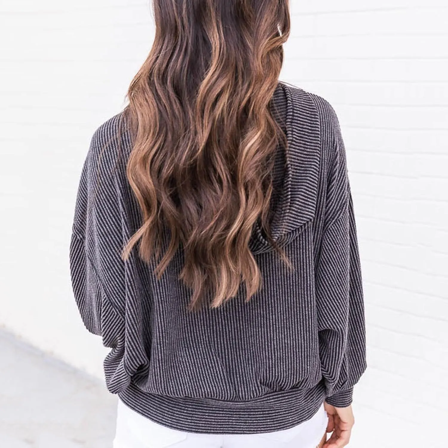 Womens Oversized Hoodies Fall Fashion 2023 Waffle Knit Long Sleeve Hooded Sweatshirt Casual Loose Pullover Sweaters